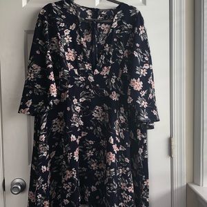 Navy Dress w/Flowers